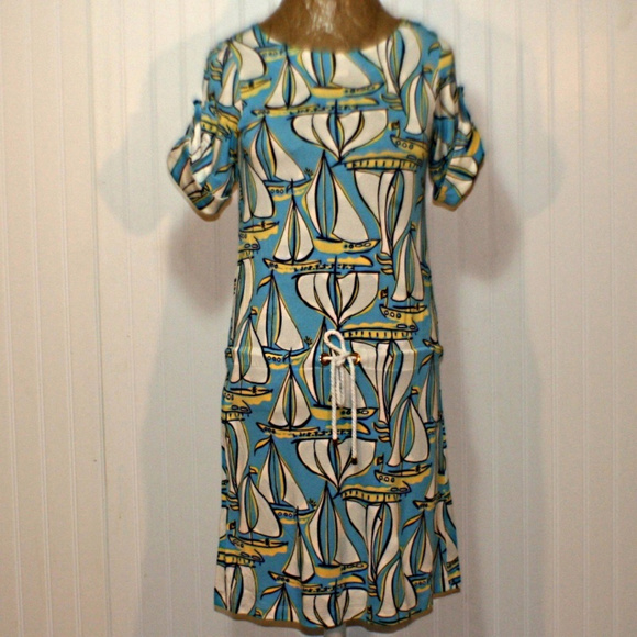 Lilly Pulitzer Dresses & Skirts - Lilly Pulitzer XS Sailboats Silk Drop Waist Dress